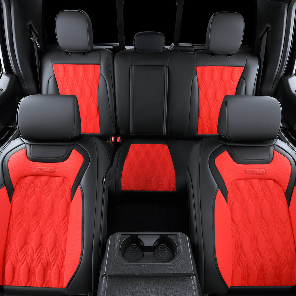50% OFF🔥🔥 2015-2023 F150, 2017-2023 F250 F350 Crew Cab Coverado Custom Seat Covers Waterproof Leather Front and Back Full Set