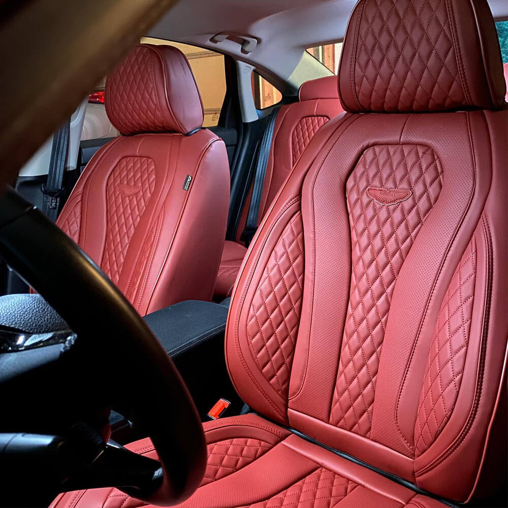 2 Seats Coverado Front Driver Passenger Premium Leather Front Car Seat Covers Water Resistant Luxury Auto Seat Protectors Universal Fit