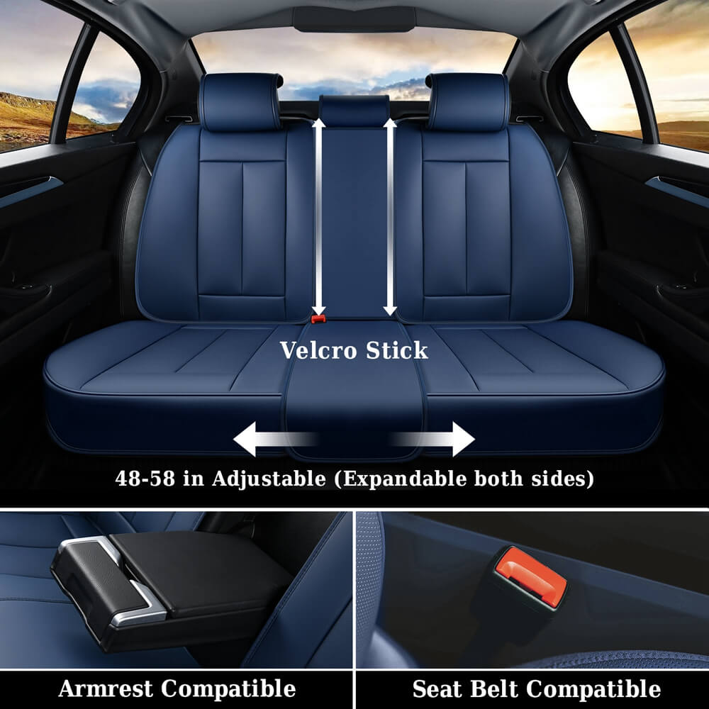 5 Seats Coverado Car Seat Covers for Cars Front and Rear Full Set with Lumbar Support Premium Leather Waterproof Auto Seat ProtectorsUniversal Fit
