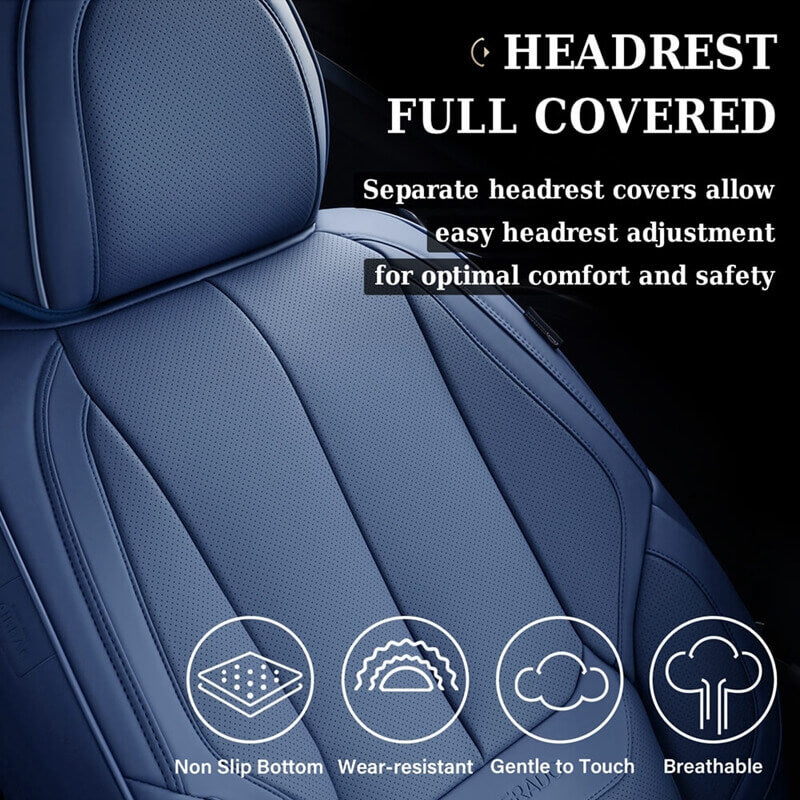 5 Seats Coverado Car Seat Covers for Cars Front and Rear Full Set with Lumbar Support Premium Leather Waterproof Auto Seat ProtectorsUniversal Fit