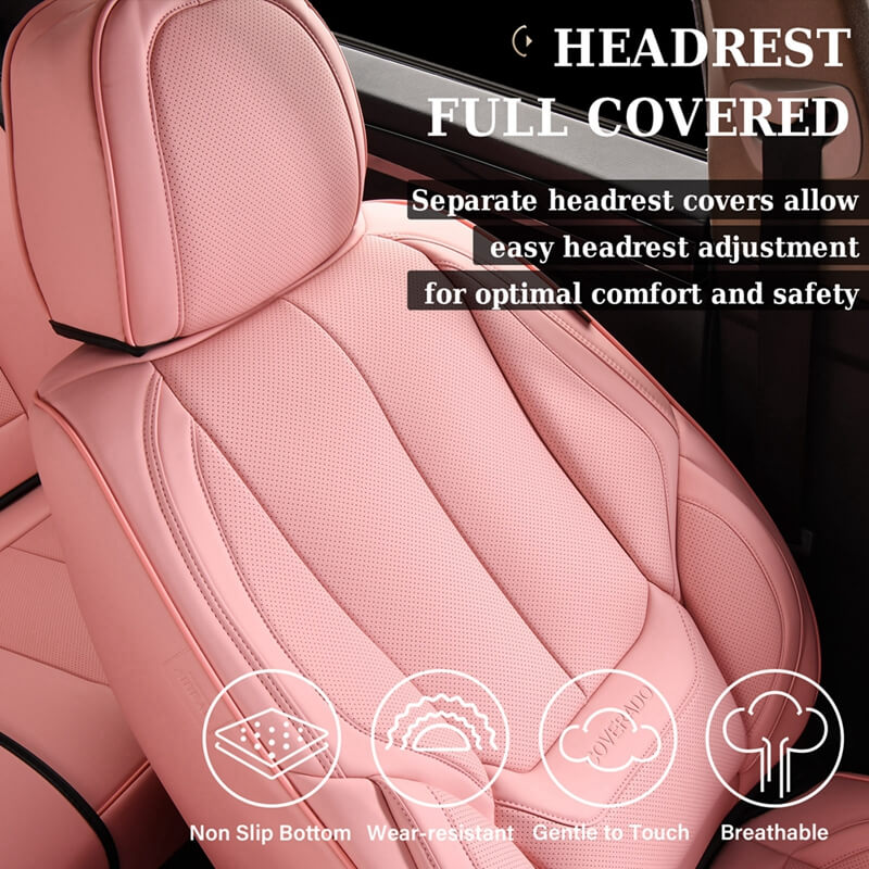 5 Seats Coverado Car Seat Covers for Cars Front and Rear Full Set with Lumbar Support Premium Leather Waterproof Auto Seat ProtectorsUniversal Fit
