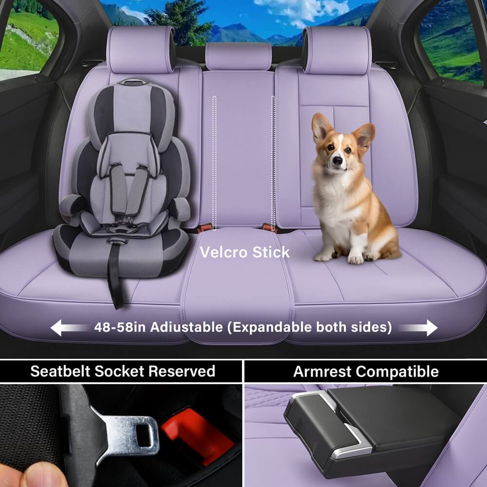 5 Seats Coverado Car Seat Covers for Cars Front and Rear Full Set with Lumbar Support Premium Leather Waterproof Auto Seat ProtectorsUniversal Fit