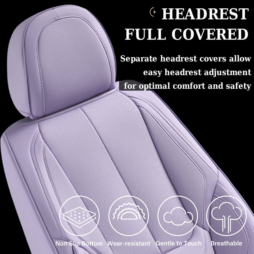 5 Seats Coverado Car Seat Covers for Cars Front and Rear Full Set with Lumbar Support Premium Leather Waterproof Auto Seat ProtectorsUniversal Fit