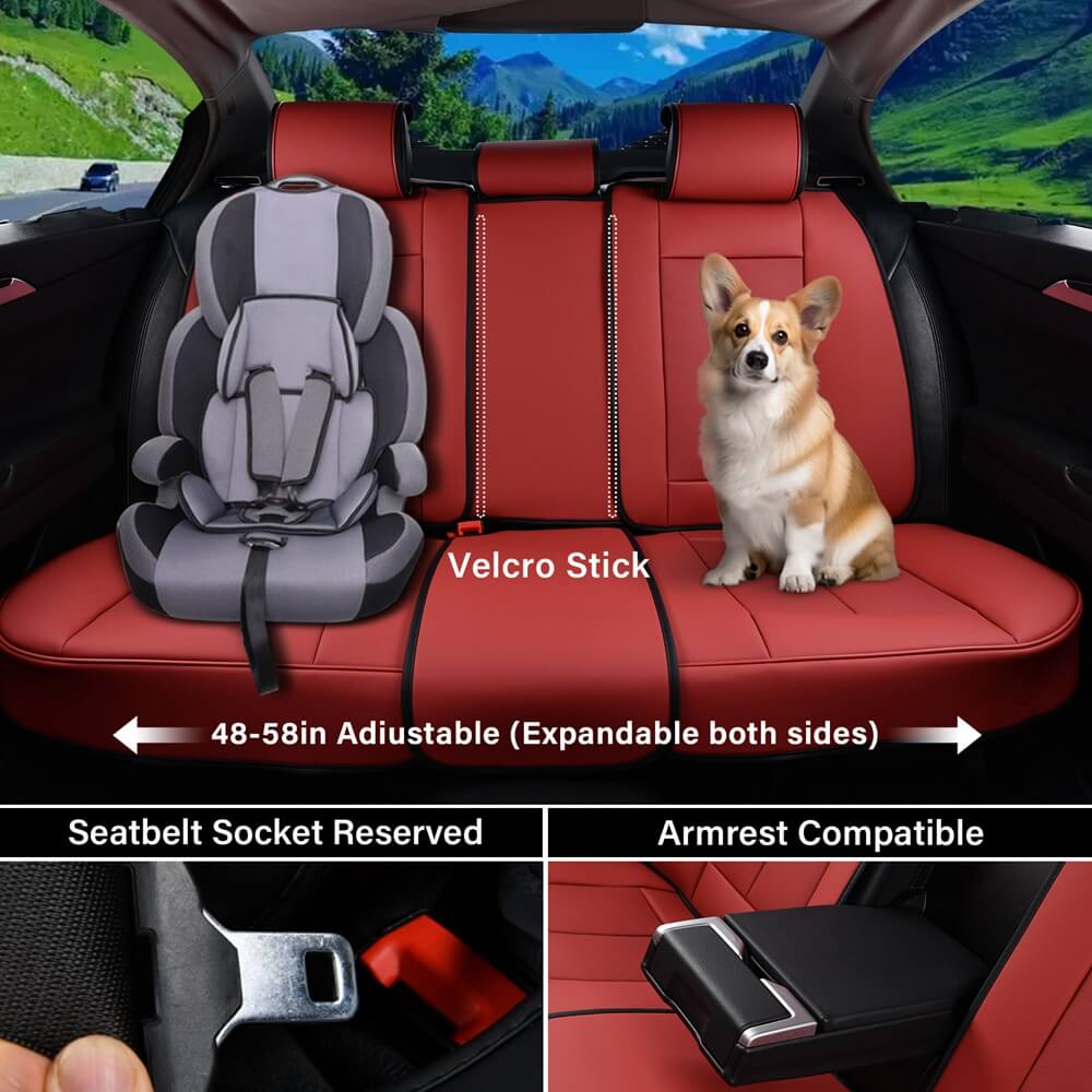 5 Seats Coverado Car Seat Covers for Cars Front and Rear Full Set with Lumbar Support Premium Leather Waterproof Auto Seat ProtectorsUniversal Fit