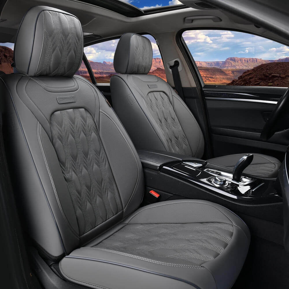 50% OFF🔥🔥 Coverado Auto Seat Covers 5 Seats Full Set for Cars Faux Leather Front and Back Seats Washable Universal Fit