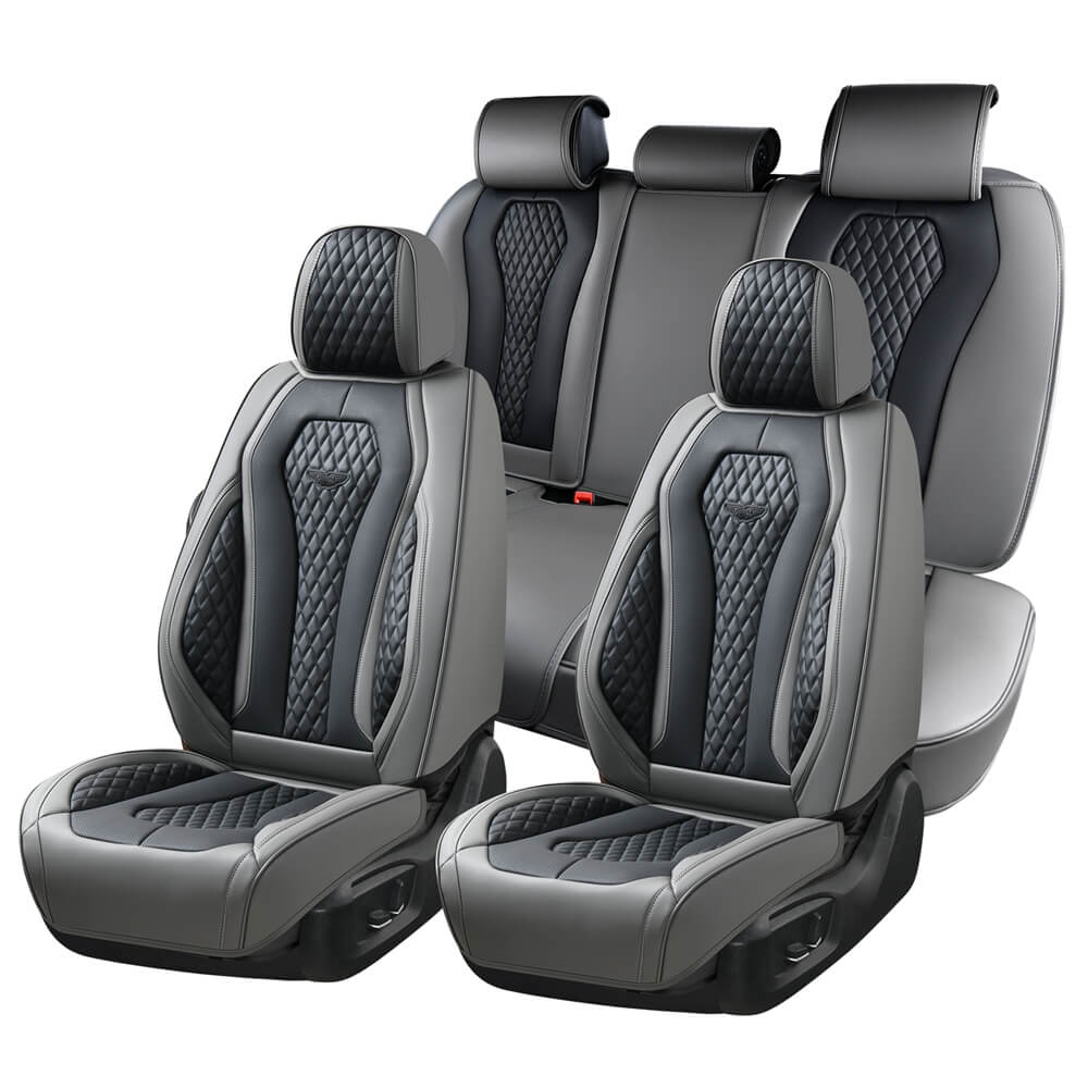 Coverado Front and Back Seat Covers for Cars Premium Leatherette Auto Seat Protectors Water Resistant Universal Fit