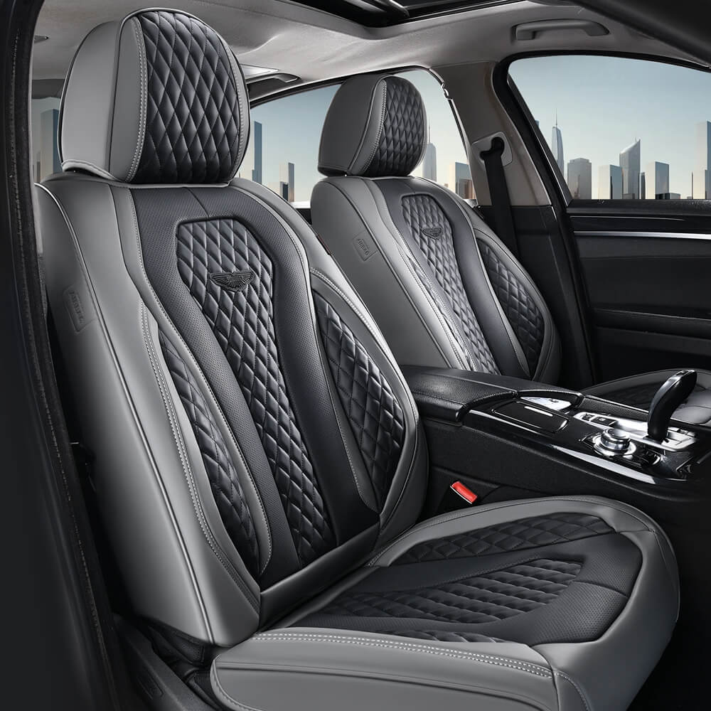 Coverado Front and Back Seat Covers for Cars Premium Leatherette Auto Seat Protectors Water Resistant Universal Fit