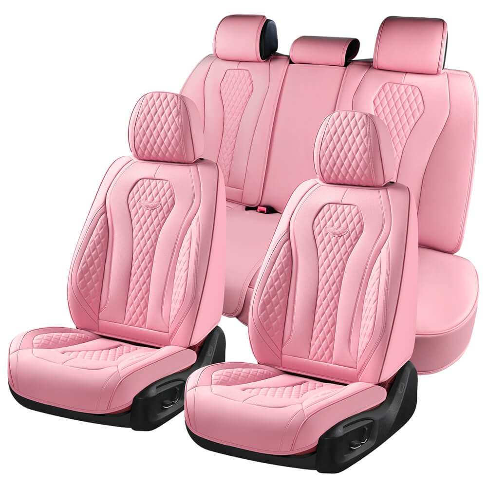 Coverado Front and Back Seat Covers for Cars Premium Leatherette Auto Seat Protectors Water Resistant Universal Fit
