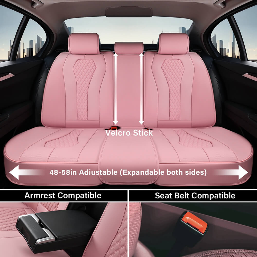 Coverado Front and Back Seat Covers for Cars Premium Leatherette Auto Seat Protectors Water Resistant Universal Fit