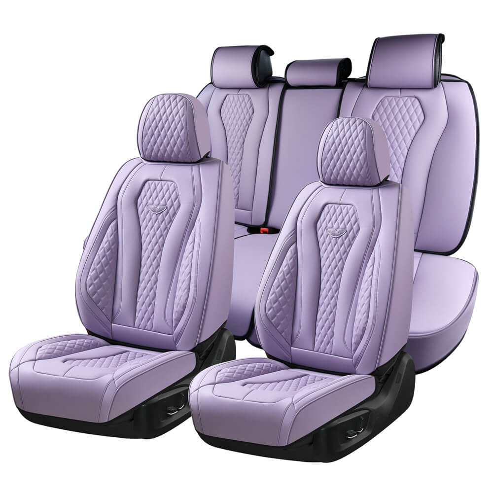 Coverado Front and Back Seat Covers for Cars Premium Leatherette Auto Seat Protectors Water Resistant Universal Fit