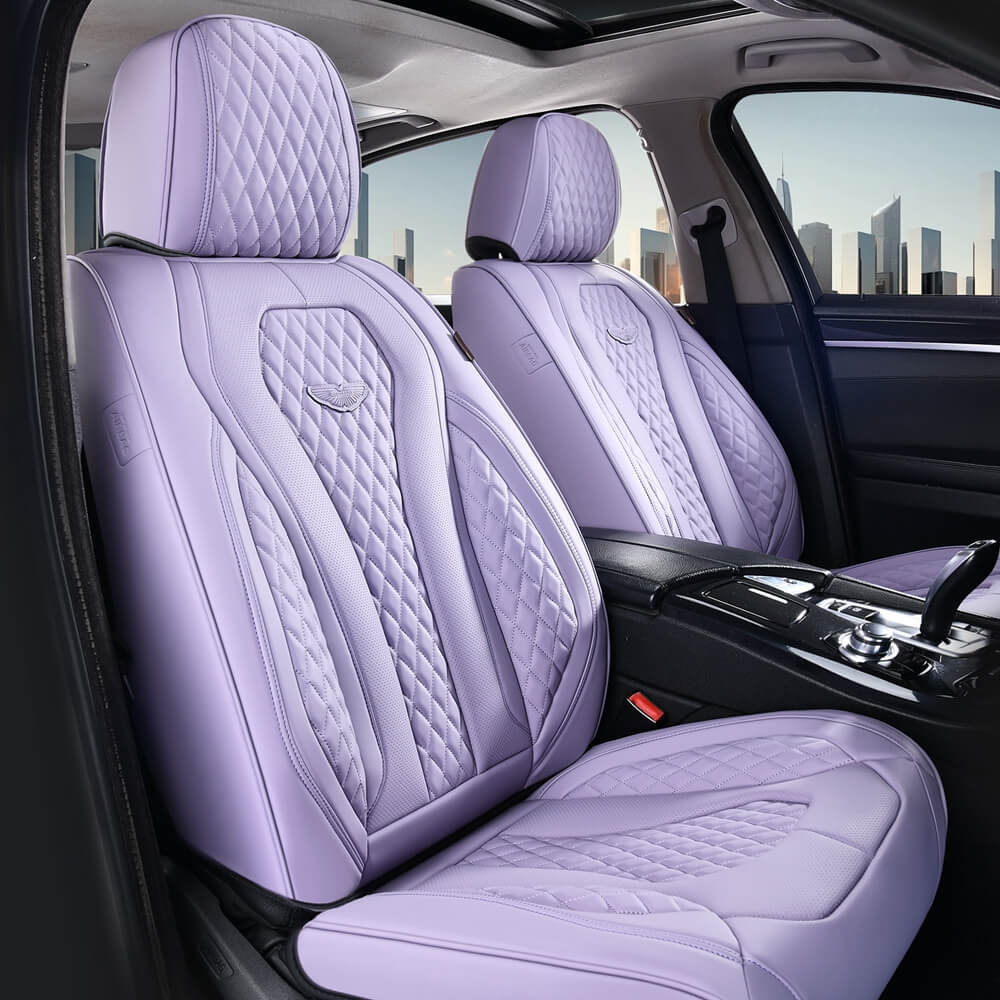 Coverado Front and Back Seat Covers for Cars Premium Leatherette Auto Seat Protectors Water Resistant Universal Fit