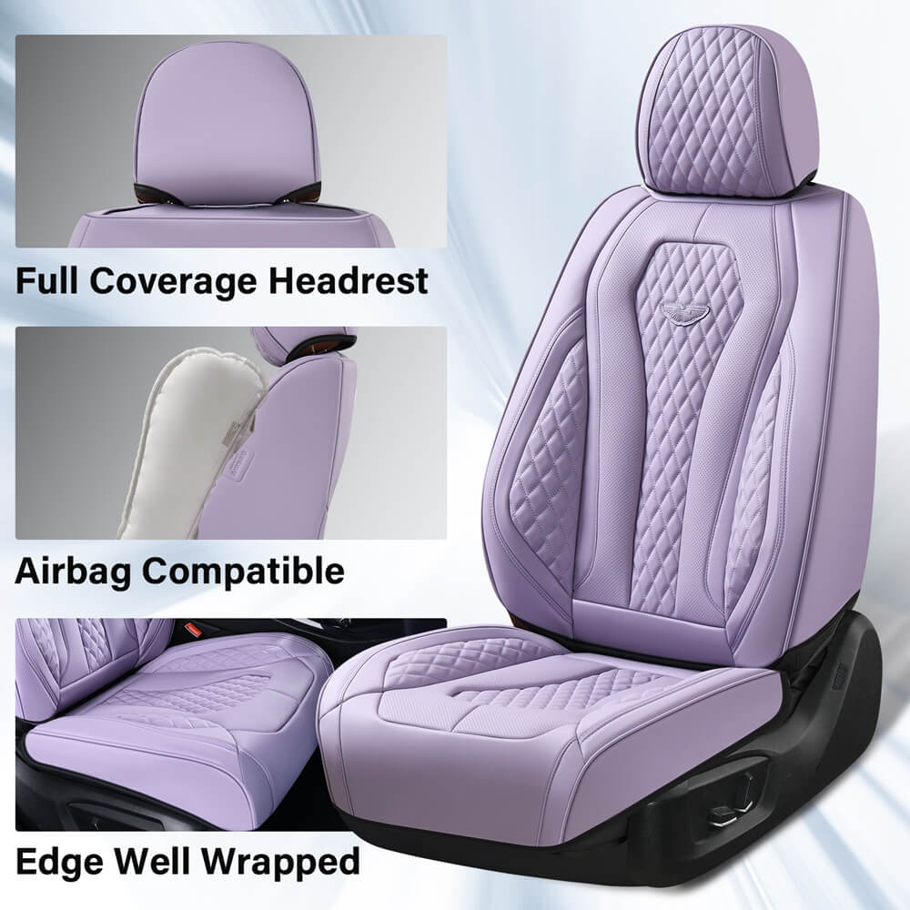 Coverado Front and Back Seat Covers for Cars Premium Leatherette Auto Seat Protectors Water Resistant Universal Fit