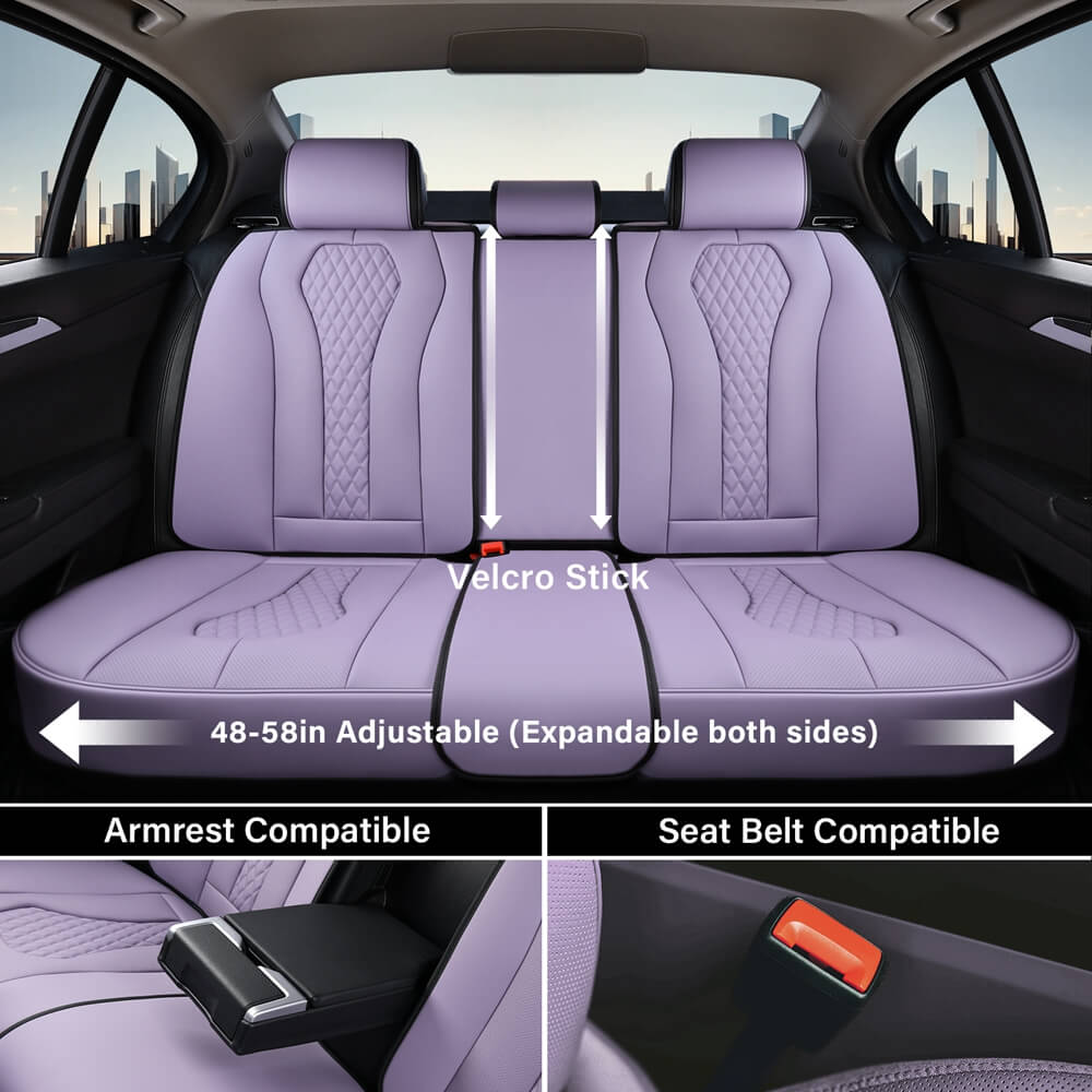 Coverado Front and Back Seat Covers for Cars Premium Leatherette Auto Seat Protectors Water Resistant Universal Fit