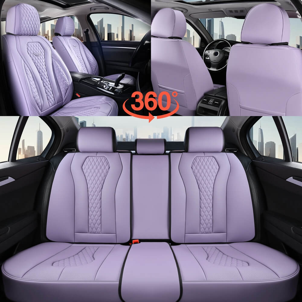 Coverado Front and Back Seat Covers for Cars Premium Leatherette Auto Seat Protectors Water Resistant Universal Fit