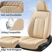 Load image into Gallery viewer, Coverado Luxury Front and Back Car Seat Covers Premium Faux Leather Waterproof Universal Fit