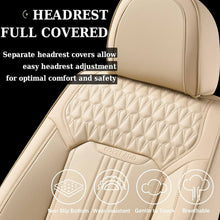 Load image into Gallery viewer, Coverado Luxury Front and Back Car Seat Covers Premium Faux Leather Waterproof Universal Fit