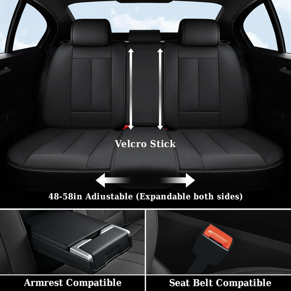 Coverado Front and Back Leatherette Car Seat Covers Water Resistant Seat Protectors Universal Fit