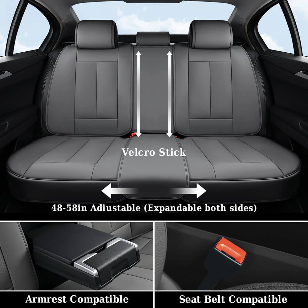 Coverado Front and Back Leatherette Car Seat Covers Water Resistant Seat Protectors Universal Fit