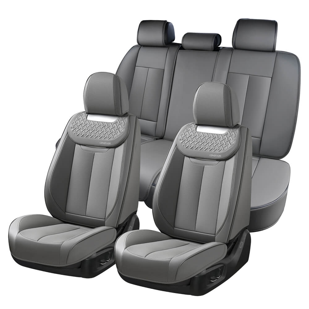 Coverado Front and Back Leatherette Car Seat Covers Water Resistant Seat Protectors Universal Fit