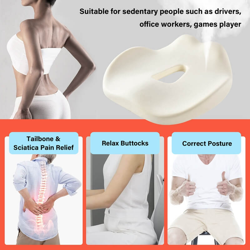 50% OFF🔥🔥 Coverado Foam Seat Cushion / Lumbar Support Pillow for Car, Office Chair, Sofa
