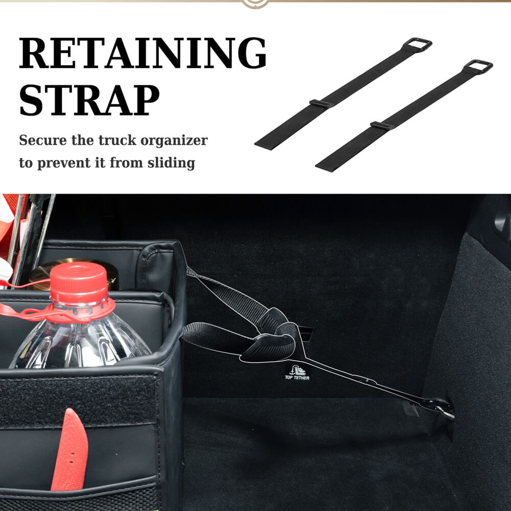 Coverado Nappa Leather Car Trunk Organizer Folding Large Capacity Collapsible Storage Box Cargo Organizer Car Accessories for SUV, Truck, Sedan with Non Slip Bottom