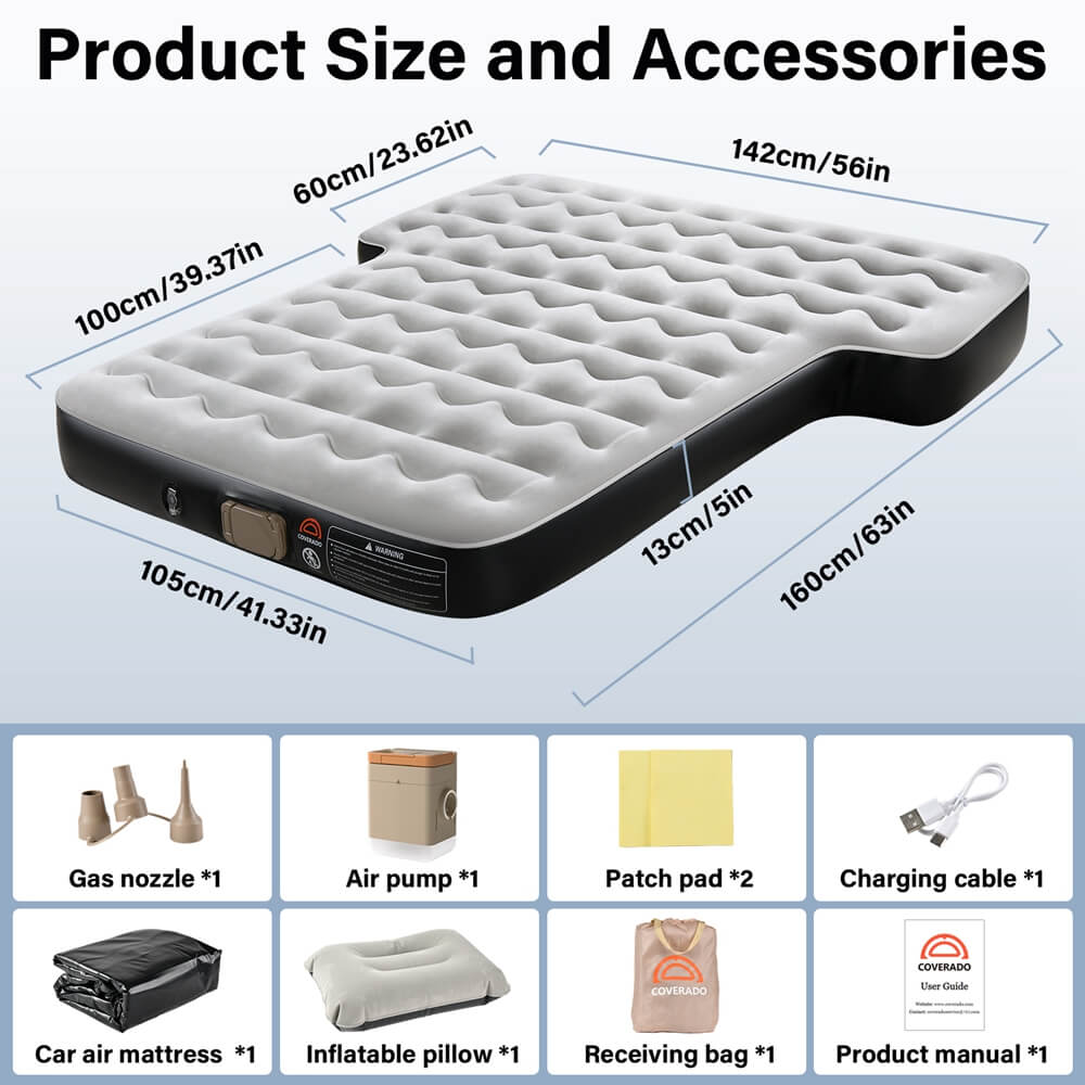 50% OFF🔥🔥 Coverado Air Mattress for Car Back Seat SUV Trunk Camping Sleeping Bed Air Mattress Universal Fit