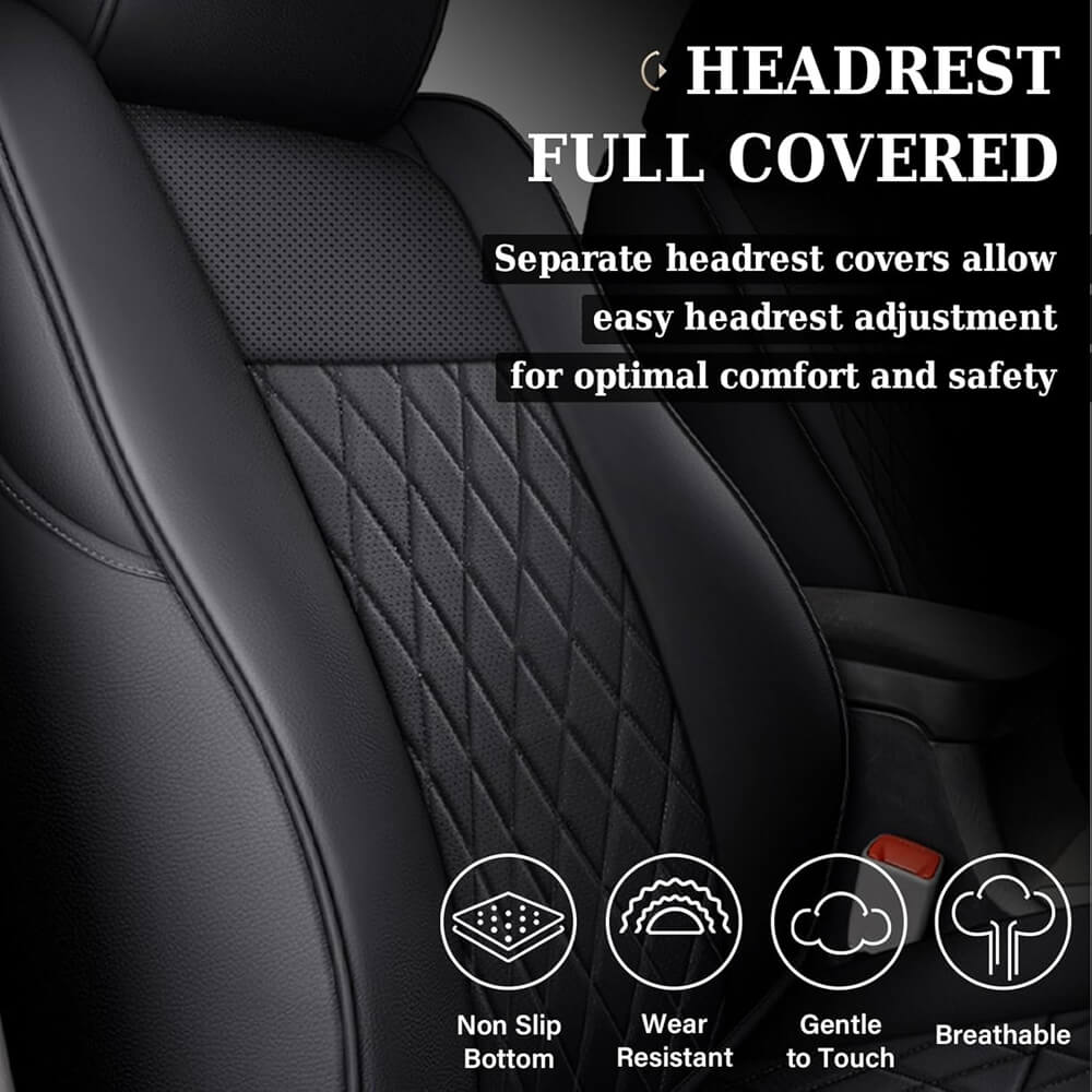 Fit 2005-2015 Toyota Tacoma Double/Crew Cab Coverado Tacoma Seat Covers Leather Seat Covers for Cars Auto Seat Protectors