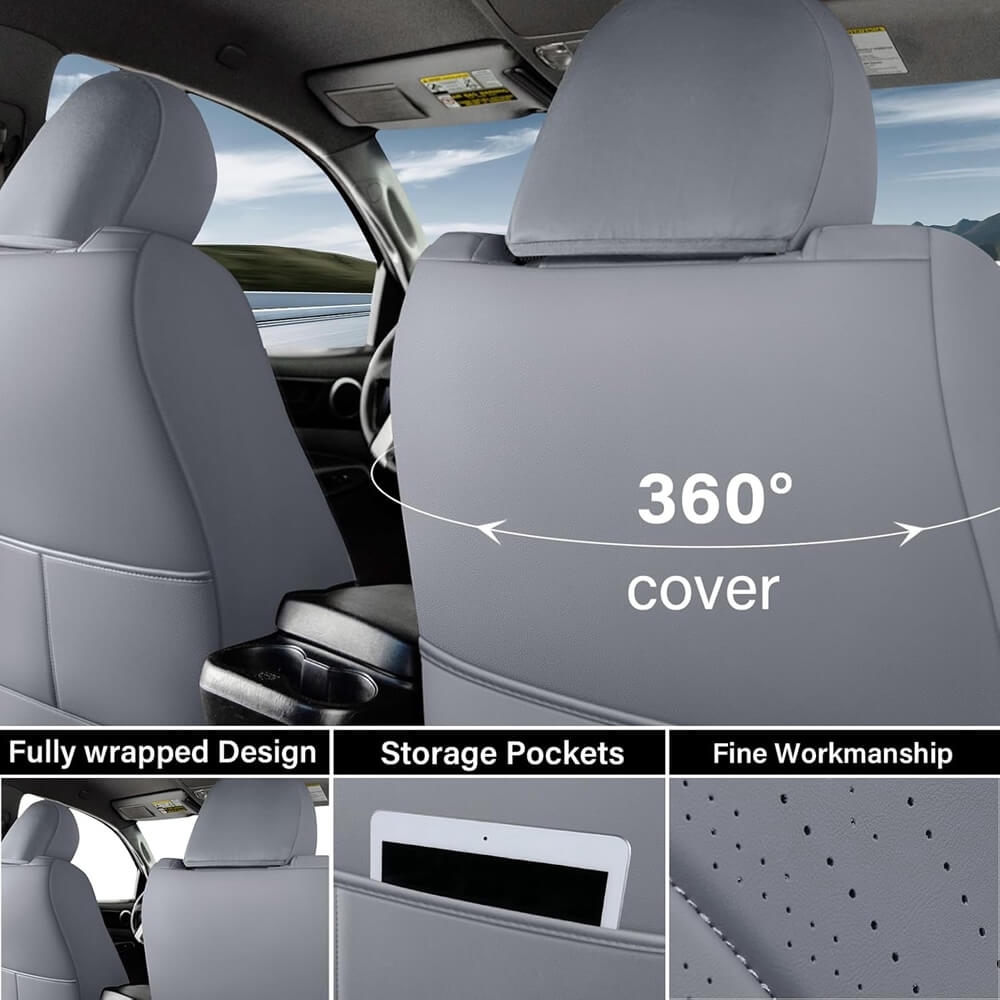 Fit 2005-2015 Toyota Tacoma Double/Crew Cab Coverado Tacoma Seat Covers Leather Seat Covers for Cars Auto Seat Protectors