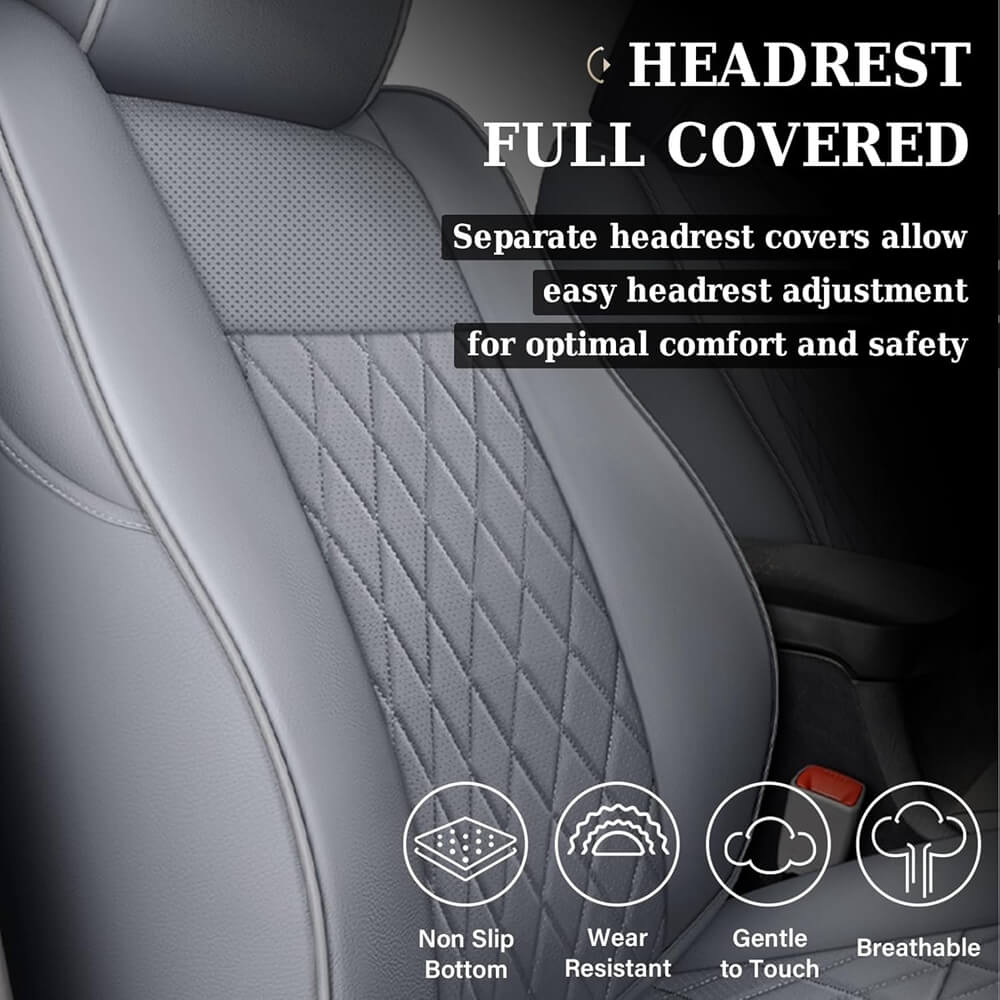 Fit 2005-2015 Toyota Tacoma Double/Crew Cab Coverado Tacoma Seat Covers Leather Seat Covers for Cars Auto Seat Protectors