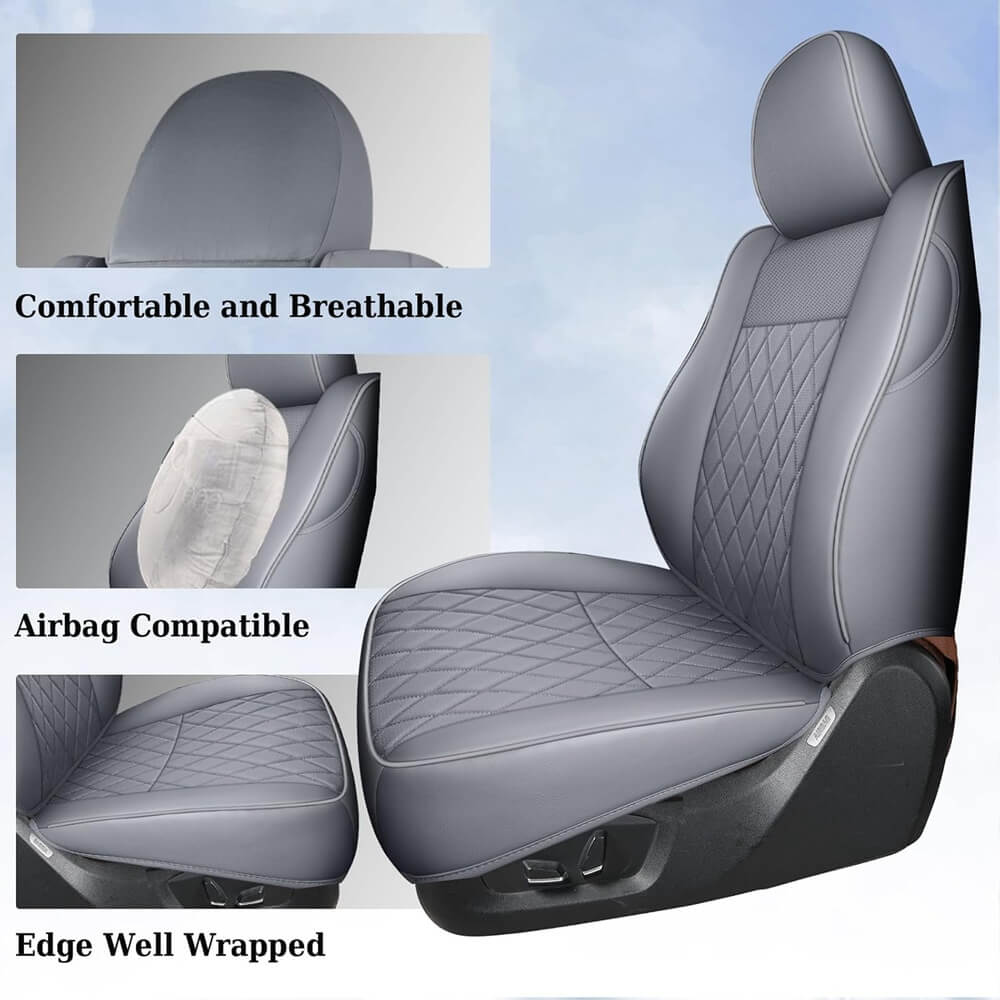 Fit 2005-2015 Toyota Tacoma Double/Crew Cab Coverado Tacoma Seat Covers Leather Seat Covers for Cars Auto Seat Protectors