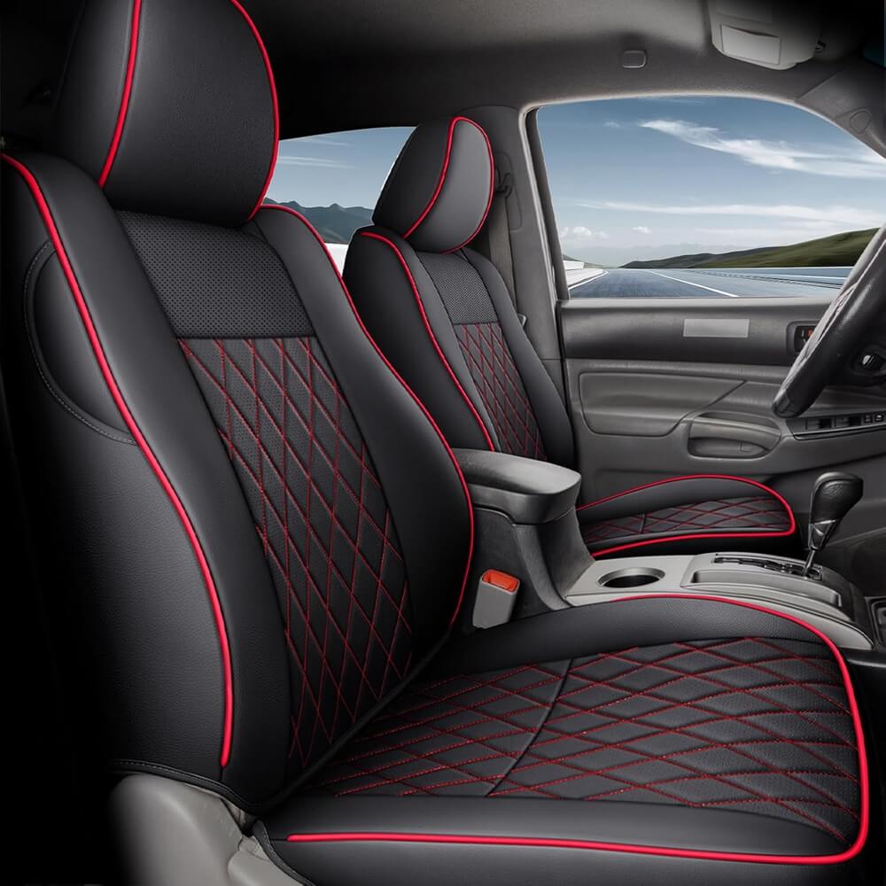 Fit 2005-2015 Toyota Tacoma Double/Crew Cab Coverado Tacoma Seat Covers Leather Seat Covers for Cars Auto Seat Protectors