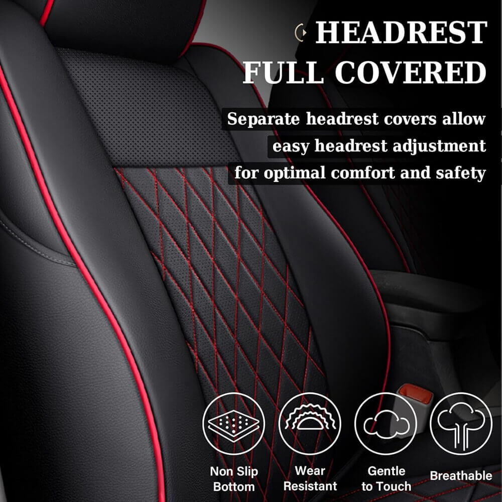 Fit 2005-2015 Toyota Tacoma Double/Crew Cab Coverado Tacoma Seat Covers Leather Seat Covers for Cars Auto Seat Protectors