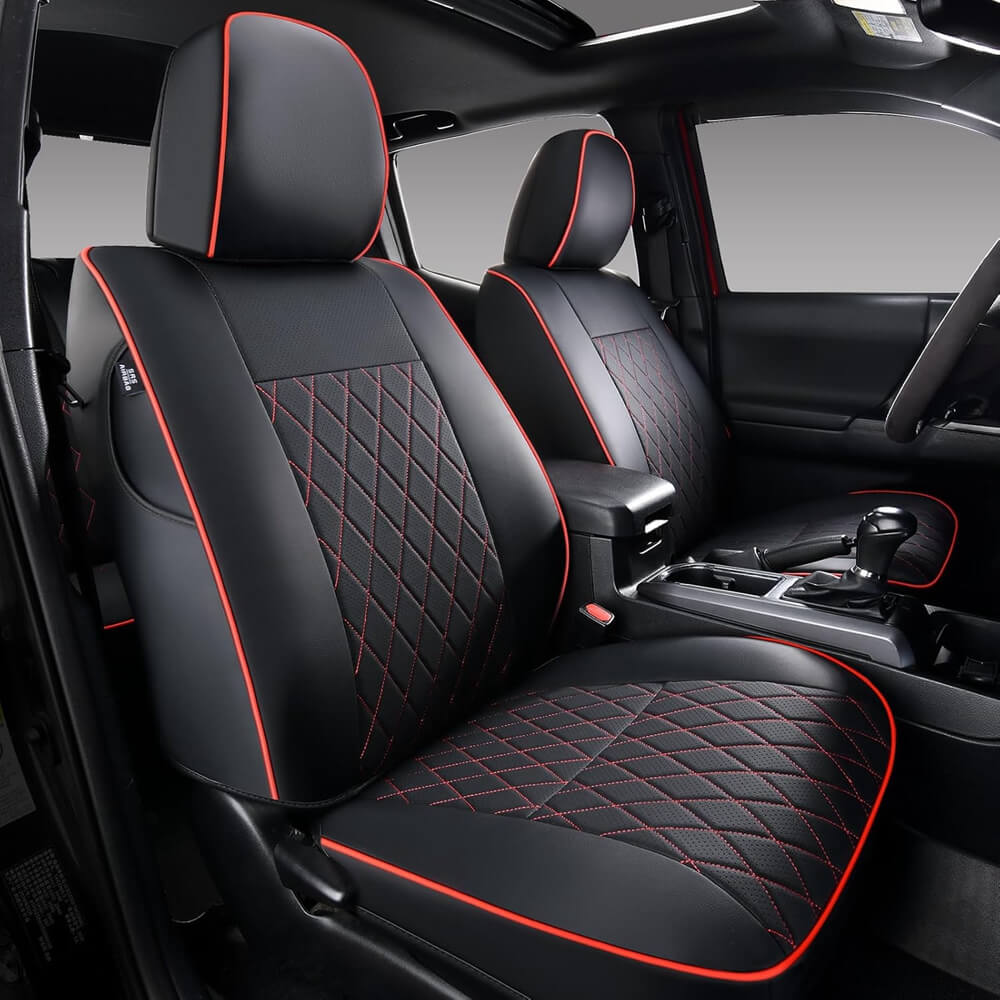 Fit 2016-2023 Toyota Tacoma Double/Crew Cab Coverado Tacoma Seat Covers Leather Seat Covers for Cars Auto Seat Protectors
