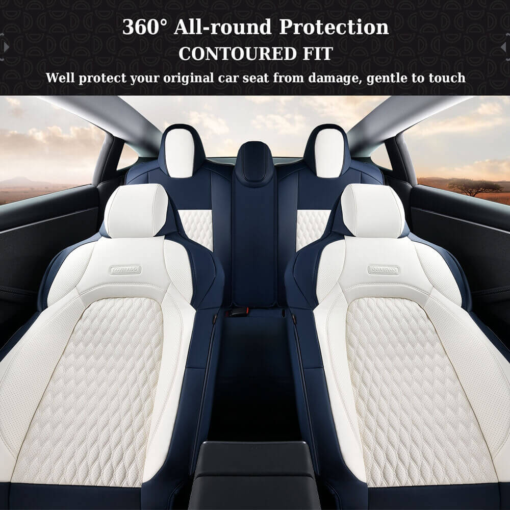 50% OFF🔥🔥 Fit 2024 Tesla Model 3 Coverado Custom Car Seat Covers (only fit Performance ) Premium Leather Front and Back Auto Seat Protectors