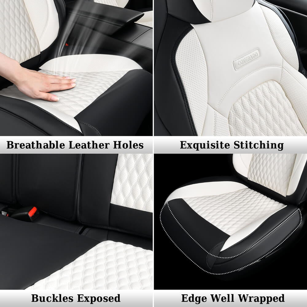 50% OFF🔥🔥 Fit 2024 Tesla Model 3 Coverado Custom Car Seat Covers (only fit Performance ) Premium Leather Front and Back Auto Seat Protectors