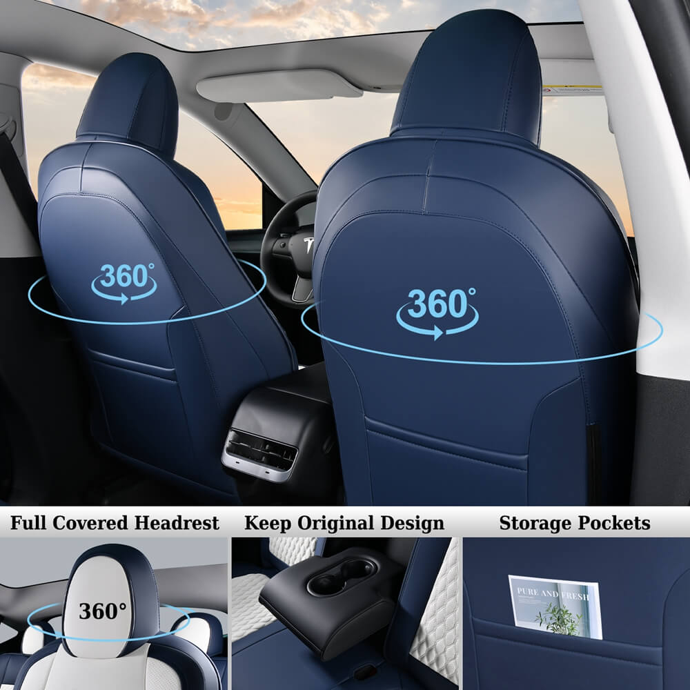 Fit 2020-2024 Tesla Model Y Car Seat Covers Custom Auto Seat Covers Specific Perfect Fit Water Resistant