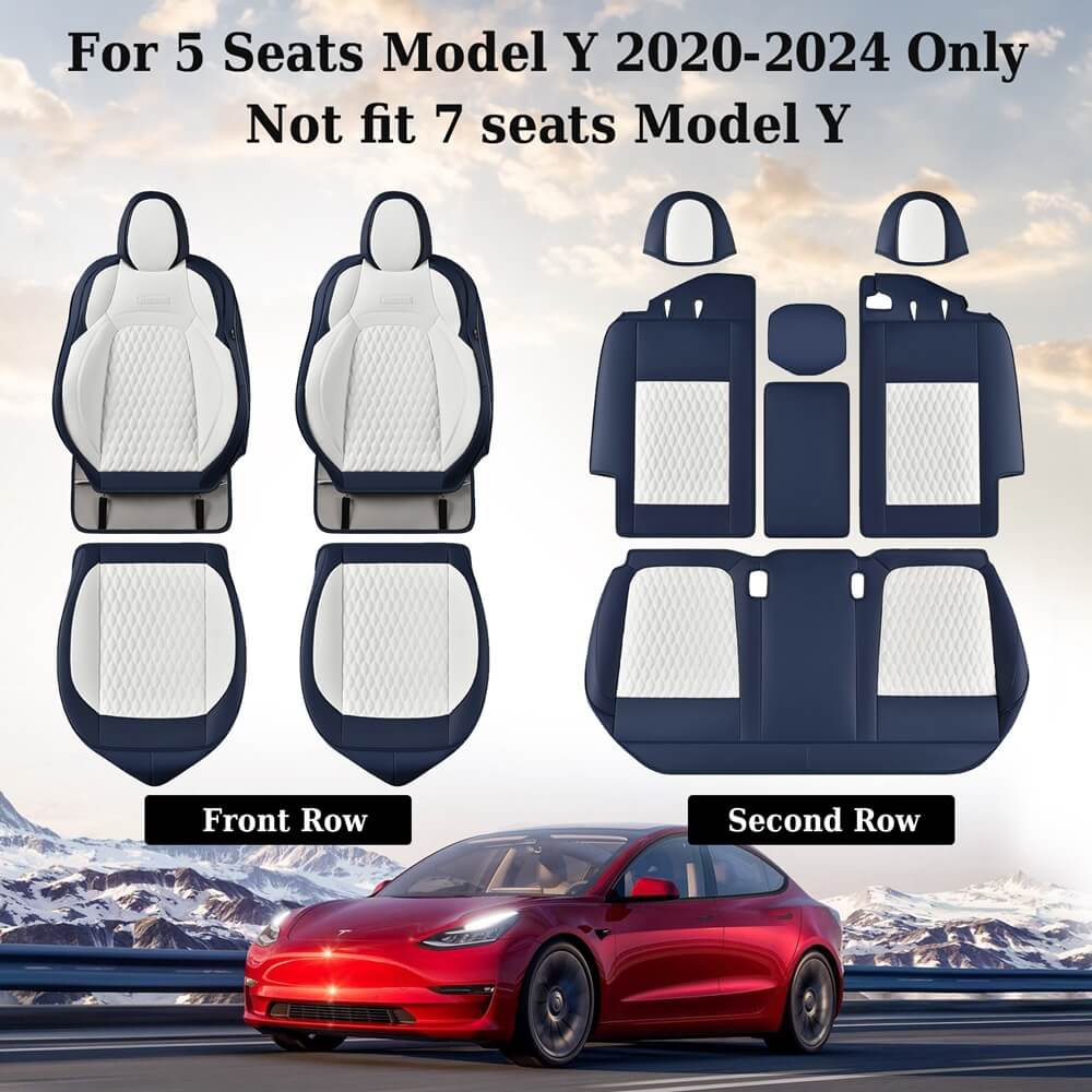 Fit 2020-2024 Tesla Model Y Car Seat Covers Custom Auto Seat Covers Specific Perfect Fit Water Resistant