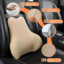 Load image into Gallery viewer, 50% OFF🔥🔥 Coverado Leather Lumbar Back Support Pillow for Cars, Office Chair, Sofa with Detachable Memory Foam Car Back Support Lower Back Pain