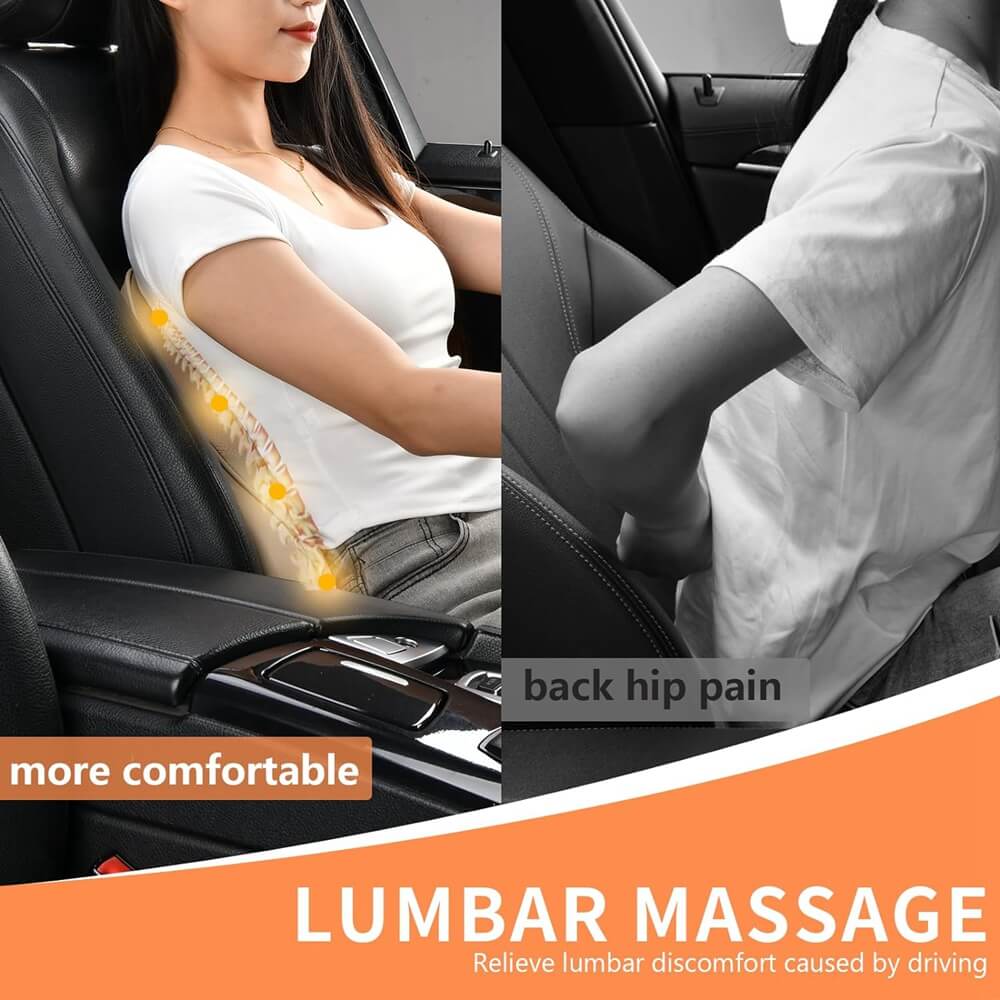 50% OFF🔥🔥 Coverado Leather Lumbar Back Support Pillow for Cars, Office Chair, Sofa with Detachable Memory Foam Car Back Support Lower Back Pain