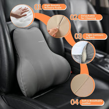 Load image into Gallery viewer, 50% OFF🔥🔥 Coverado Leather Lumbar Back Support Pillow for Cars, Office Chair, Sofa with Detachable Memory Foam Car Back Support Lower Back Pain