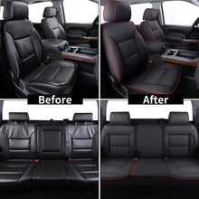 Load image into Gallery viewer, Coverado 2-Seat Custom Front Seat Covers Fit 2007-2025 1500 Chevy Silverado GMC Sierra, 2015-2025 2500HD 3500HD Crew Double Extended Cab Faux Leather Seat Cover Set