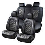 Coverado 5 Seats Full Set Quality Front and Rear Seat Covers Faux Leather Waterproof Universal Fit