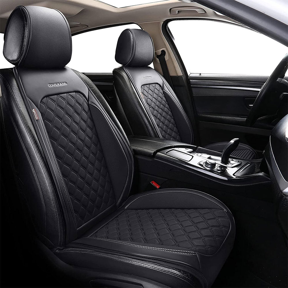 Luna 6 Series Universal Fit Black & Beige Leather Car Seat Covers