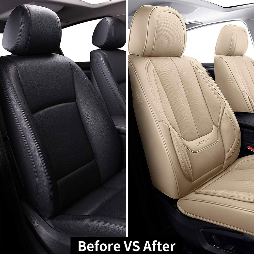 Coverado Car Seat Full Seat Cover Waterproof Car Seat Cover Fit SUV Beige 4
