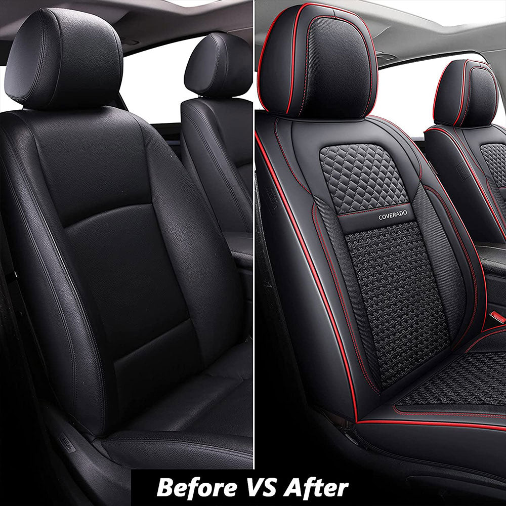 Coverado Seat Cover for Honda Civic Seat Protector Cover Car Fit SUV Black Red 7