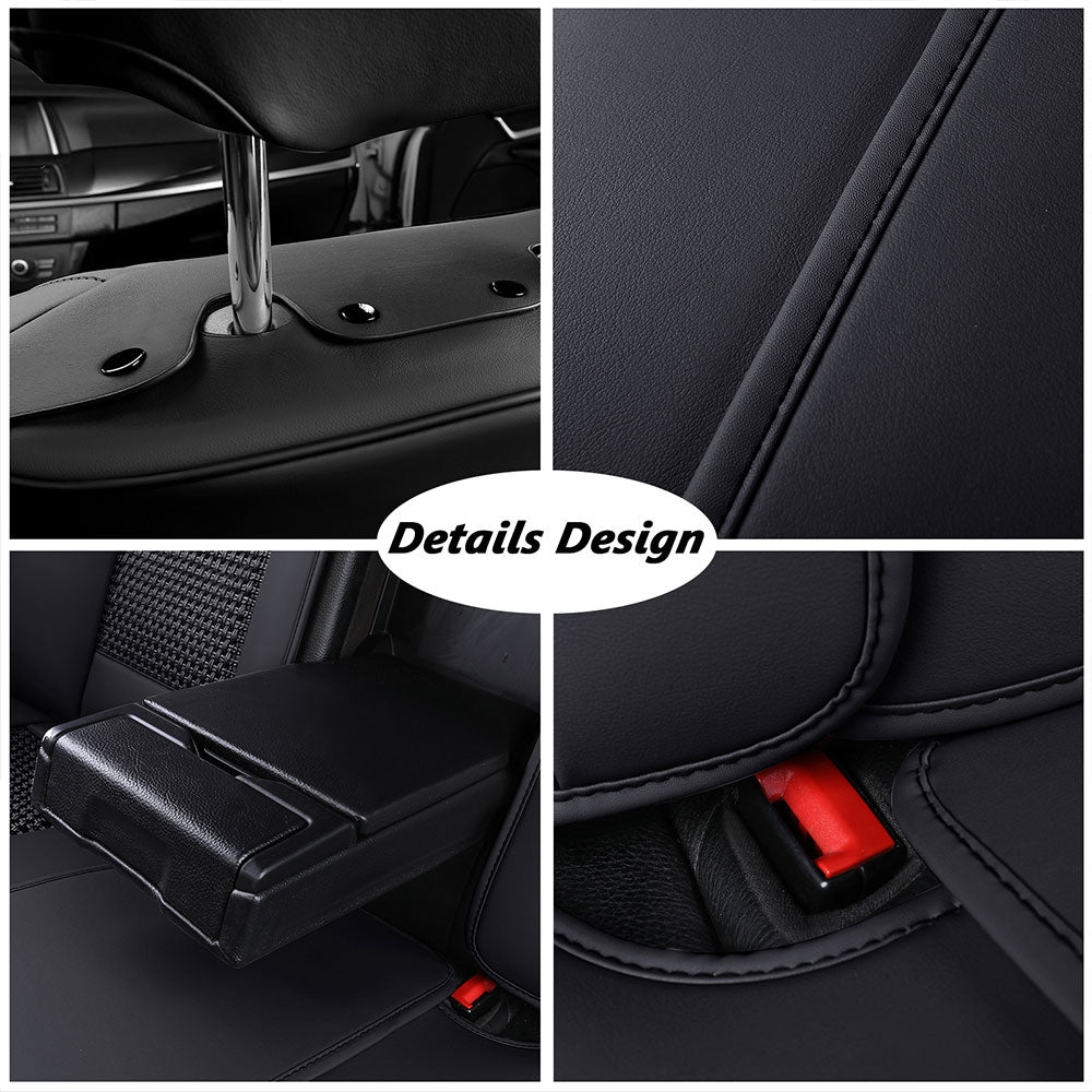 Coverado Seat Cover for Trucks Universal Fit Car Seat Cover Fit Sedan Pureblack 4