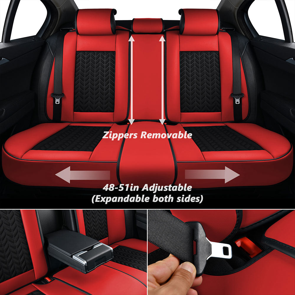 Coverado Seat Cover Ford Seat Protector Cover Car Fit Sedan Red 4