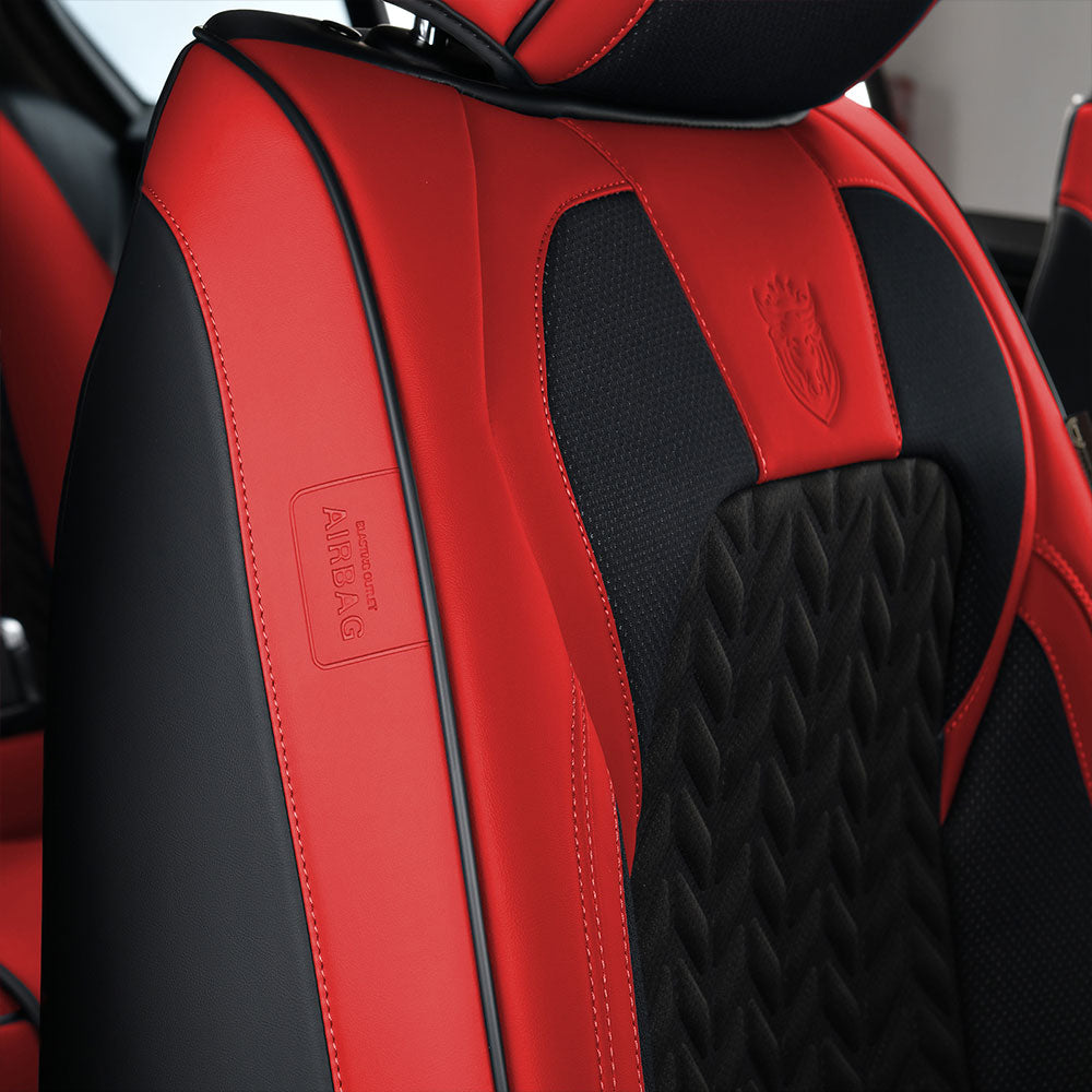 Coverado Full Seat Covers Breathable Seat Cover Auto Fit Truck Red 7