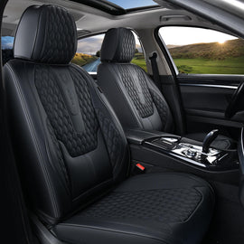 2 Seats Coverado Front Driver Passenger Car Seat Covers Back Support Premium Leather Waterproof Auto Seat Protectors Universal Fit