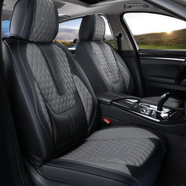 Coverado Front and Rear Car Seat Covers Universal Fit Premium Leather Water Resistant Driver Passenger Auto Seat Protectors Interior Covers